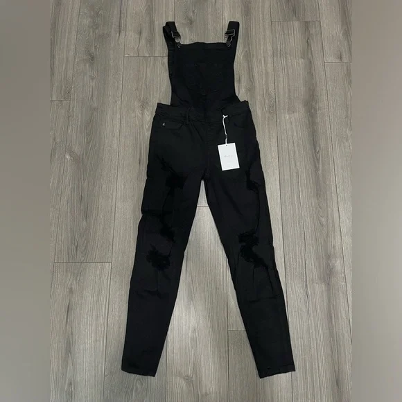 Kancan black distressed overalls size XS NWT - Picture 4 of 11